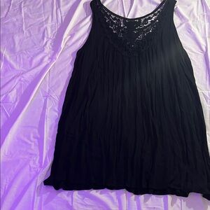 Black Lace-Trim Sleeveless Women’s Dress